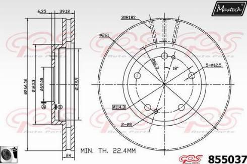 Maxtech 855037.0060 - Тормозной диск autospares.lv