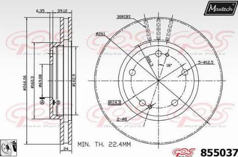 Maxtech 855037.0080 - Тормозной диск autospares.lv