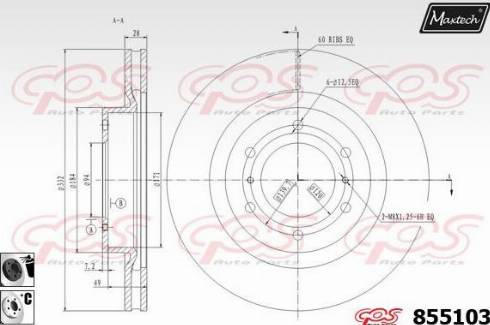 Maxtech 855103.6060 - Тормозной диск autospares.lv