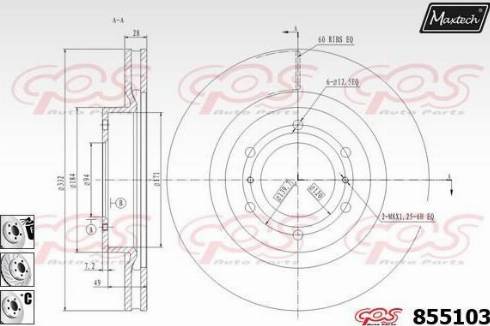 Maxtech 855103.6880 - Тормозной диск autospares.lv