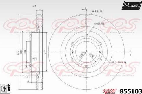 Maxtech 855103.0080 - Тормозной диск autospares.lv