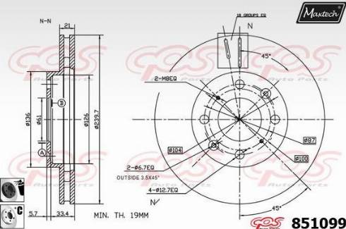 Maxtech 851099.6060 - Тормозной диск autospares.lv