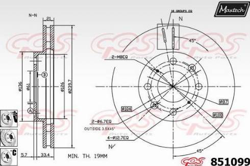 Maxtech 851099.6980 - Тормозной диск autospares.lv