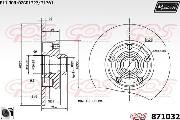 Maxtech 851099 - Тормозной диск autospares.lv