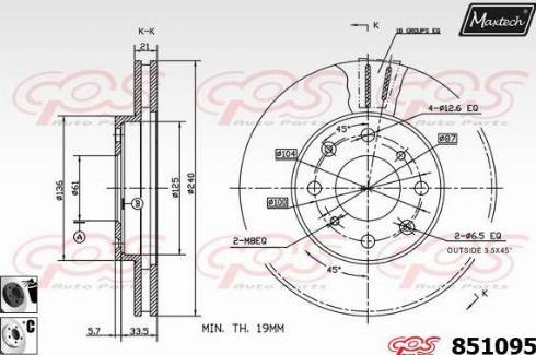 Maxtech 851095.6060 - Тормозной диск autospares.lv