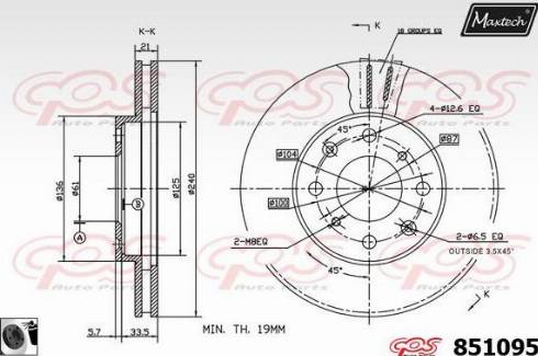 Maxtech 851095.0060 - Тормозной диск autospares.lv