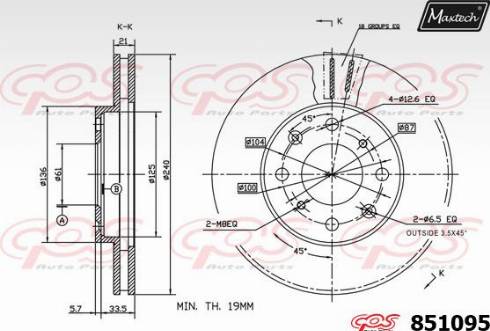 Maxtech 851095.0000 - Тормозной диск autospares.lv