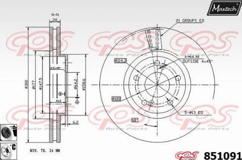 Maxtech 851091.6060 - Тормозной диск autospares.lv