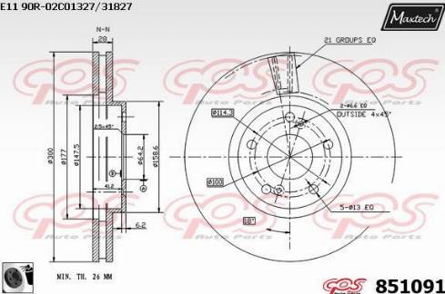 Maxtech 851091.0060 - Тормозной диск autospares.lv