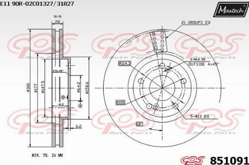 Maxtech 851091.0000 - Тормозной диск autospares.lv