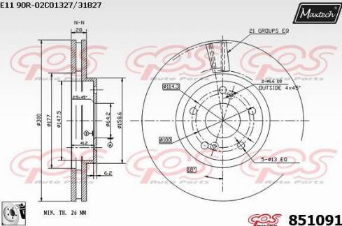 Maxtech 851091.0080 - Тормозной диск autospares.lv