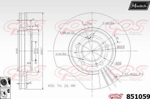 Maxtech 851059.6060 - Тормозной диск autospares.lv