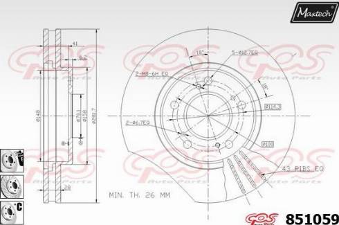 Maxtech 851059.6880 - Тормозной диск autospares.lv