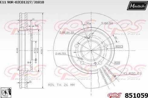 Maxtech 851059.0080 - Тормозной диск autospares.lv