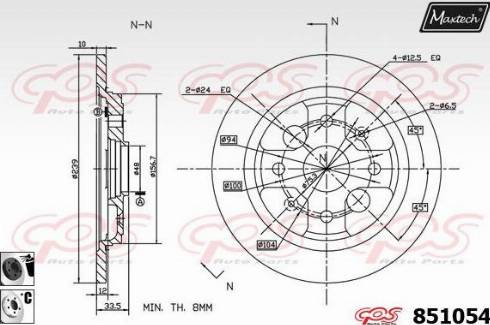 Maxtech 851054.6060 - Тормозной диск autospares.lv