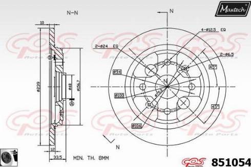 Maxtech 851054.0060 - Тормозной диск autospares.lv