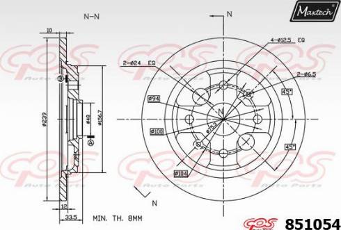 Maxtech 851054.0000 - Тормозной диск autospares.lv