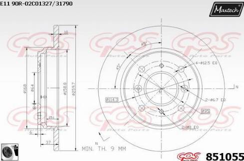 Maxtech 851055.0060 - Тормозной диск autospares.lv