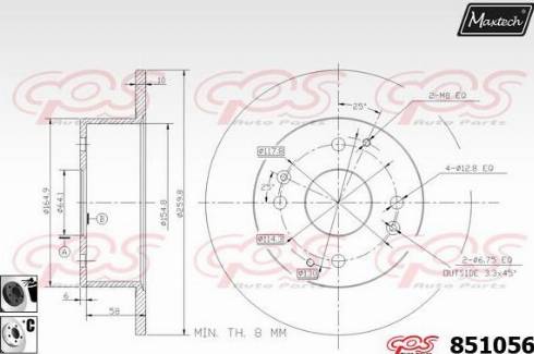 Maxtech 851056.6060 - Тормозной диск autospares.lv