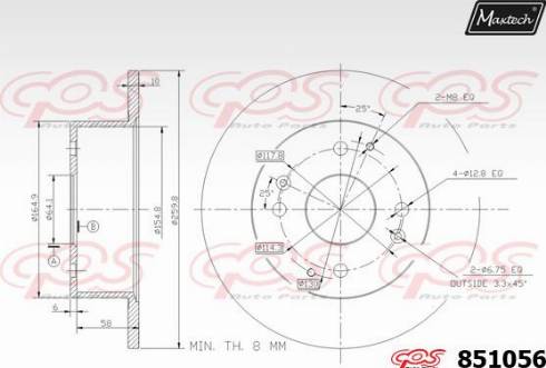 Maxtech 851056.0000 - Тормозной диск autospares.lv