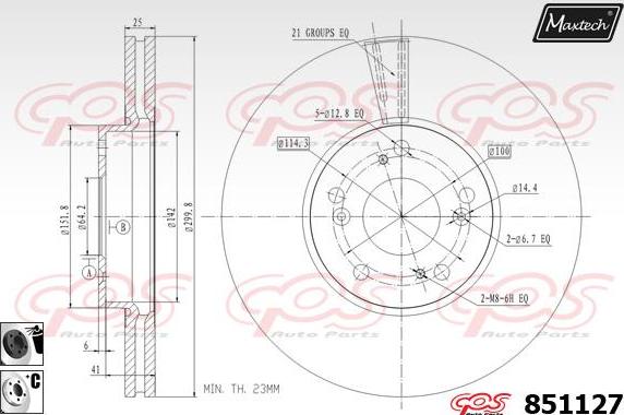 Maxtech 851056 - Тормозной диск autospares.lv