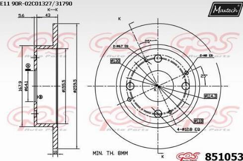 Maxtech 851053.0000 - Тормозной диск autospares.lv