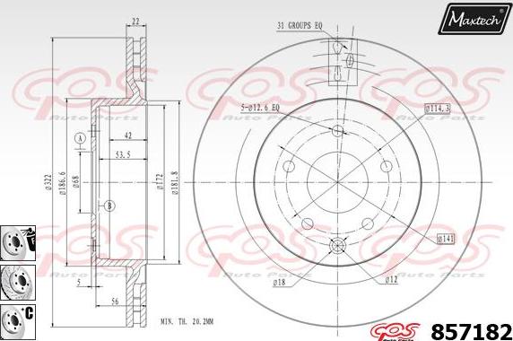 Maxtech 851053 - Тормозной диск autospares.lv