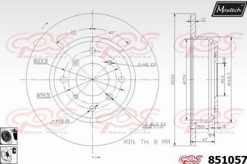 Maxtech 851057.6060 - Тормозной диск autospares.lv