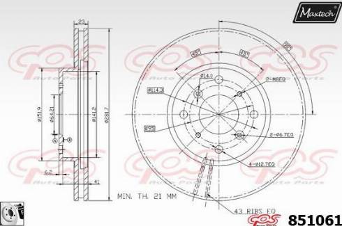 Maxtech 851061.0080 - Тормозной диск autospares.lv