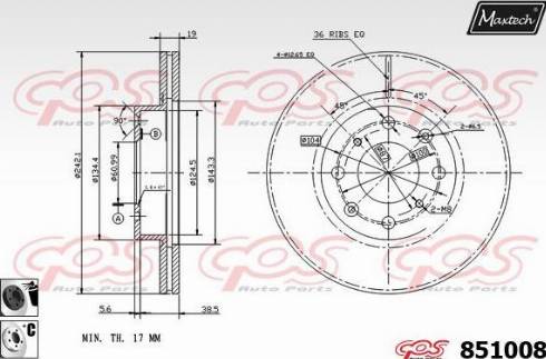 Maxtech 851008.6060 - Тормозной диск autospares.lv