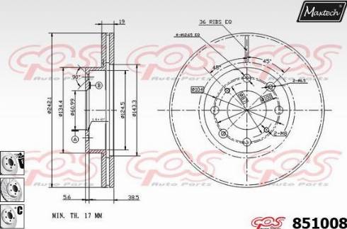 Maxtech 851008.6880 - Тормозной диск autospares.lv