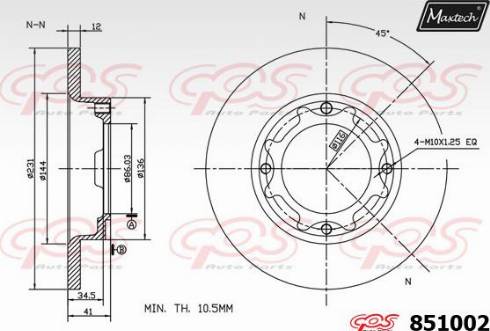 Maxtech 851002.0000 - Тормозной диск autospares.lv