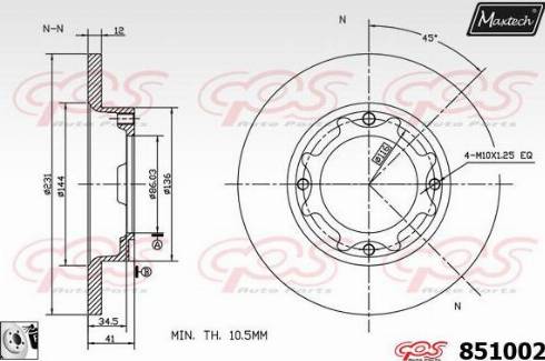 Maxtech 851002.0080 - Тормозной диск autospares.lv