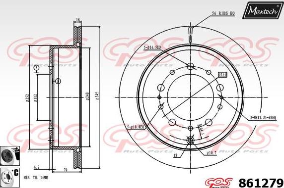 Maxtech 851002 - Тормозной диск autospares.lv