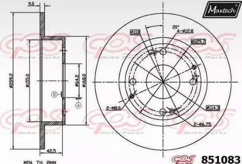 Maxtech 851083.0000 - Тормозной диск autospares.lv