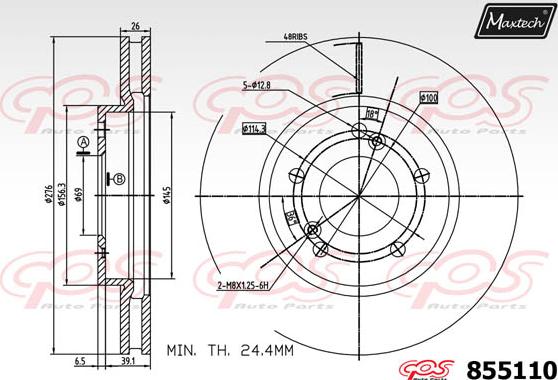 Maxtech 851034 - Тормозной диск autospares.lv