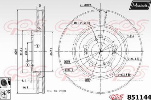 Maxtech 851144.6060 - Тормозной диск autospares.lv