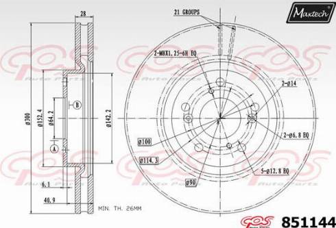 Maxtech 851144.0000 - Тормозной диск autospares.lv