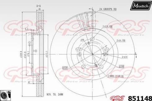 Maxtech 851148.0060 - Тормозной диск autospares.lv