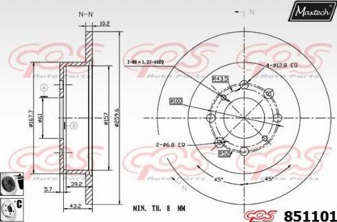 Maxtech 851101.6060 - Тормозной диск autospares.lv