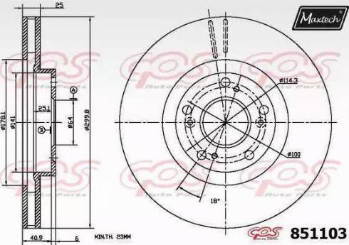 Maxtech 851103.0000 - Тормозной диск autospares.lv