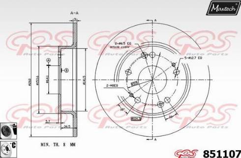 Maxtech 851107.6060 - Тормозной диск autospares.lv