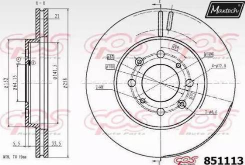 Maxtech 851113.0000 - Тормозной диск autospares.lv