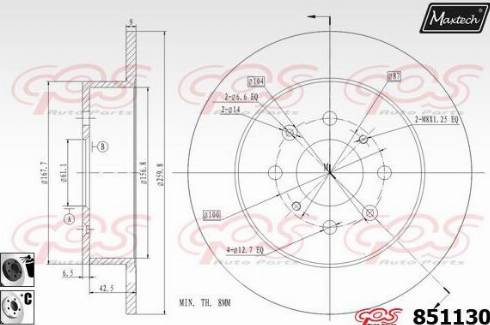 Maxtech 851130.6060 - Тормозной диск autospares.lv