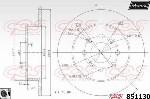 Maxtech 851130.0060 - Тормозной диск autospares.lv