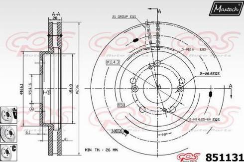 Maxtech 851131.6880 - Тормозной диск autospares.lv