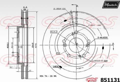 Maxtech 851131.0000 - Тормозной диск autospares.lv