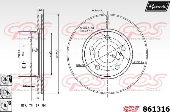 Maxtech 851137 - Тормозной диск autospares.lv