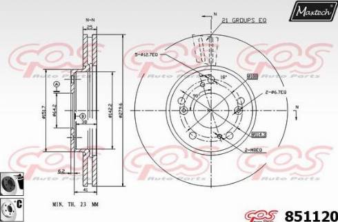 Maxtech 851120.6060 - Тормозной диск autospares.lv