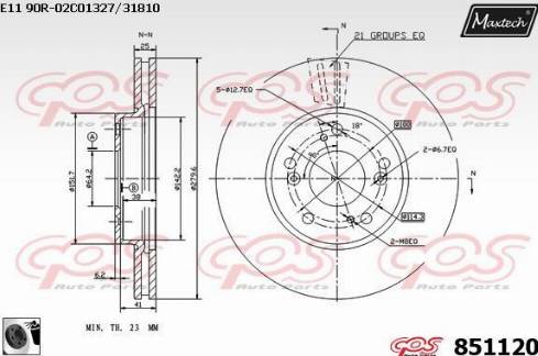 Maxtech 851120.0060 - Тормозной диск autospares.lv